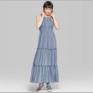 Wild Fable Blue Tiered Maxi Dress